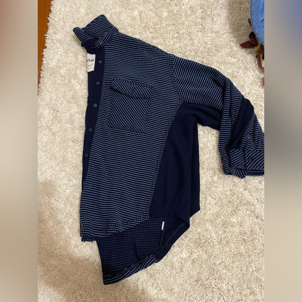Aerie Button Up Navy Small